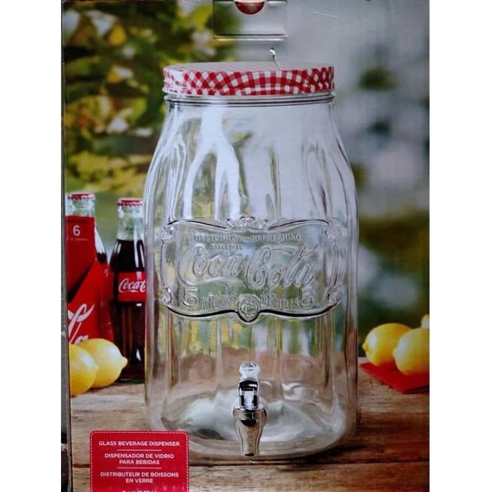 Coca Cola Country Fresh Glass Bottle Shaped 2 Gallon Beverage Dispenser NEW